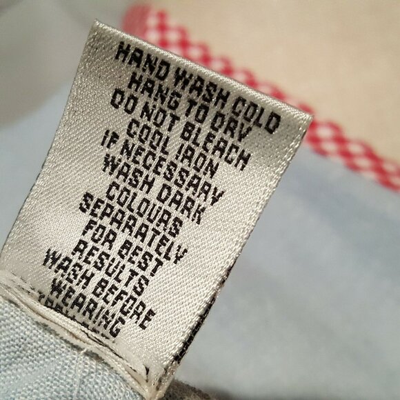 Vintage 90s Womans Vest Plus 24W Blue Pinstriped Gardening Garden - Picture 7 of 9